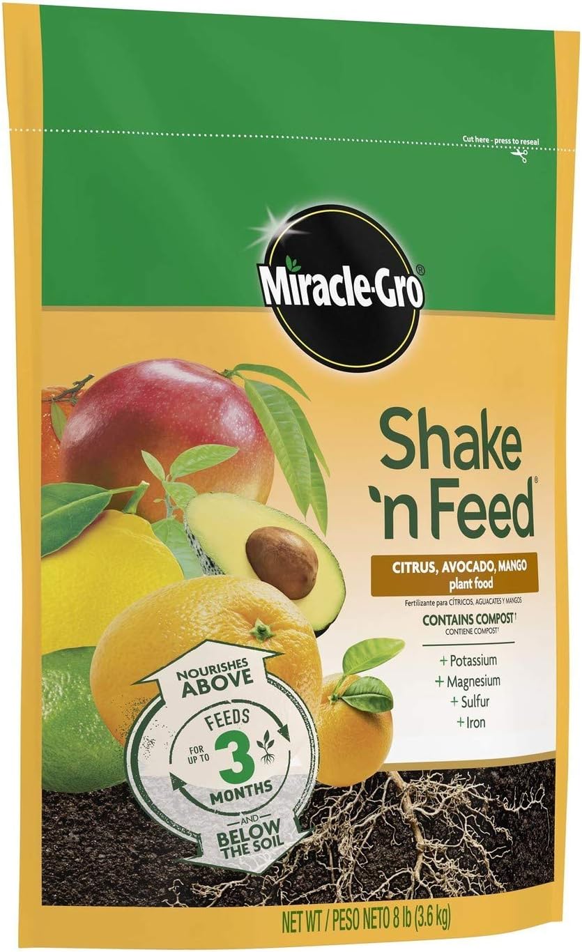 Miracle-Gro Citrus, Avocado & Mango Plant Food - Shake 'n Feed Formula, 8 lbs.