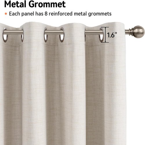 100% Blackout Shield Blackout Curtains - Beige Thermal Insulated Drapes for Bedroom & Living Room | 50" W x 84" L, 2 Panels