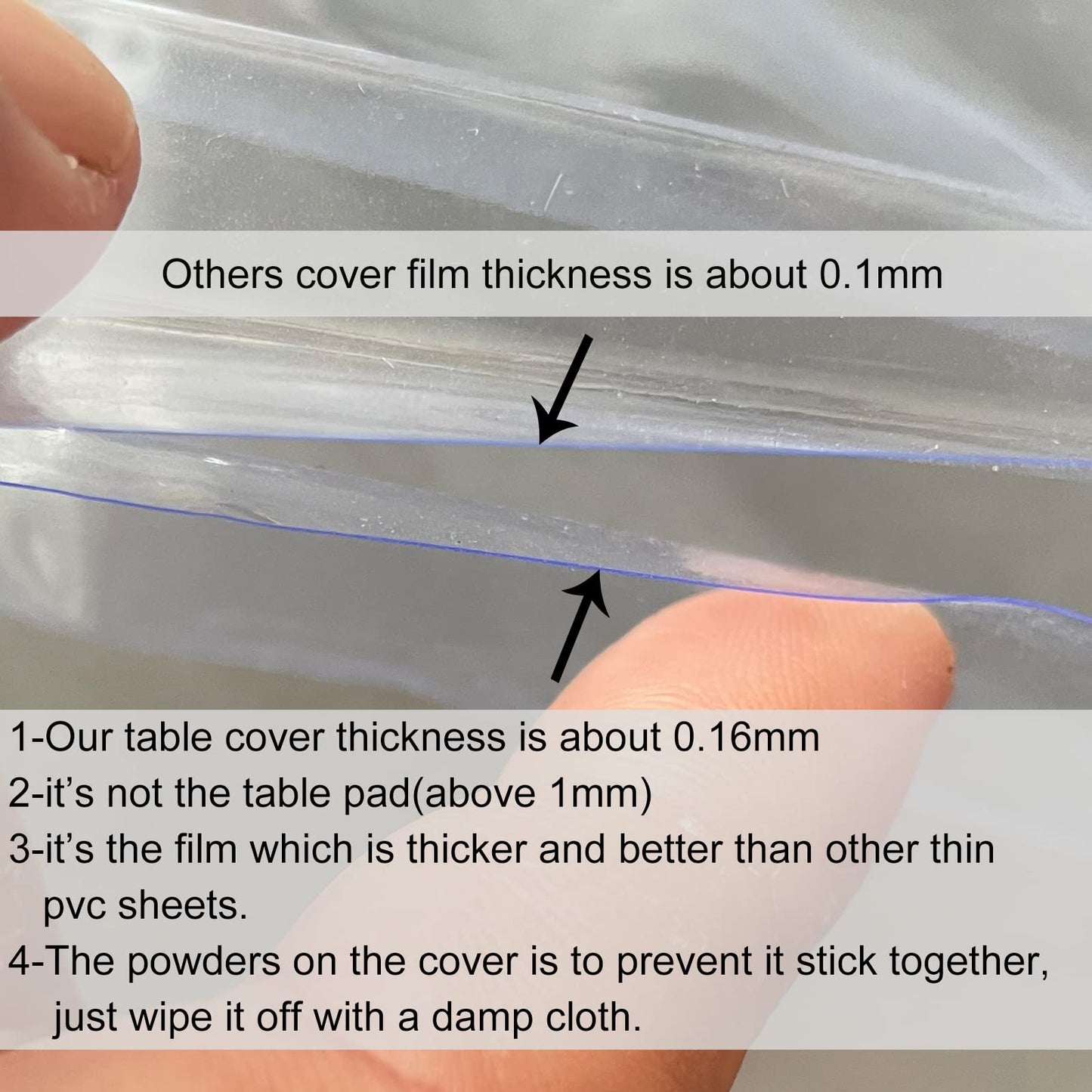 LIBERECOO Clear Round Fitted Vinyl Tablecloth for 49-56" Diameter Tables - Heavy Duty Elasticized Table Cover Elastic Edged Plastic Table Cloth Protector
