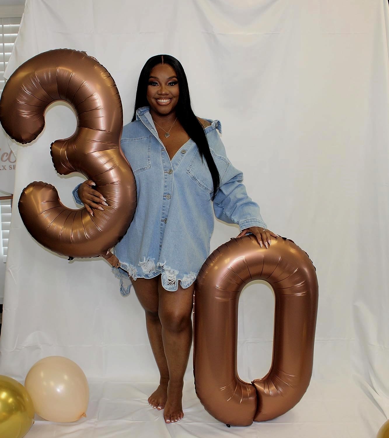 Numbers Balloon 3 - 40 Inch Large Coffee Brown Birthday Balloon for Three Year Old Decor