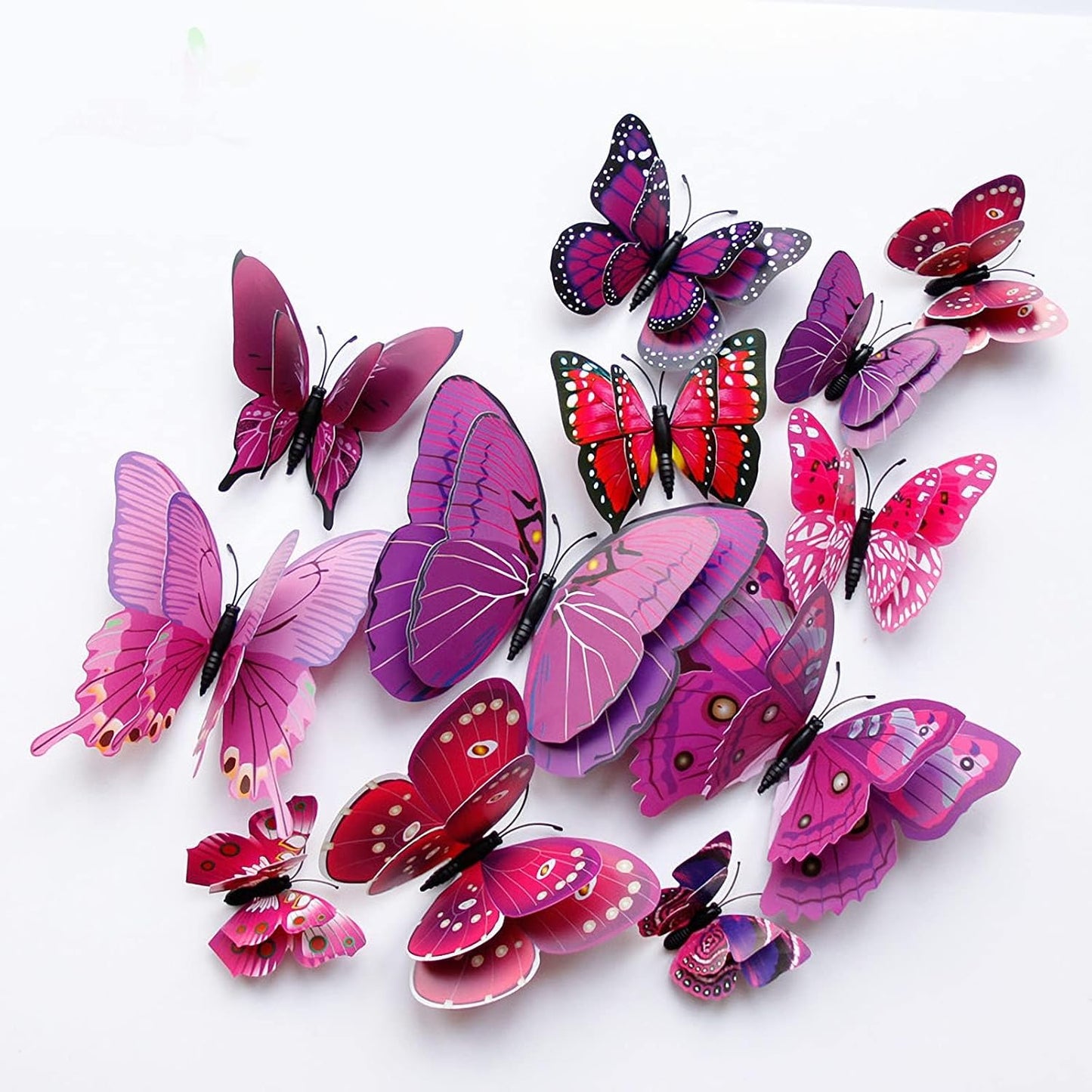 OPSEAM 3D Butterfly Wall Decor - 24 PCS Purple Butterfly Stickers with Magnets for Party Decorations