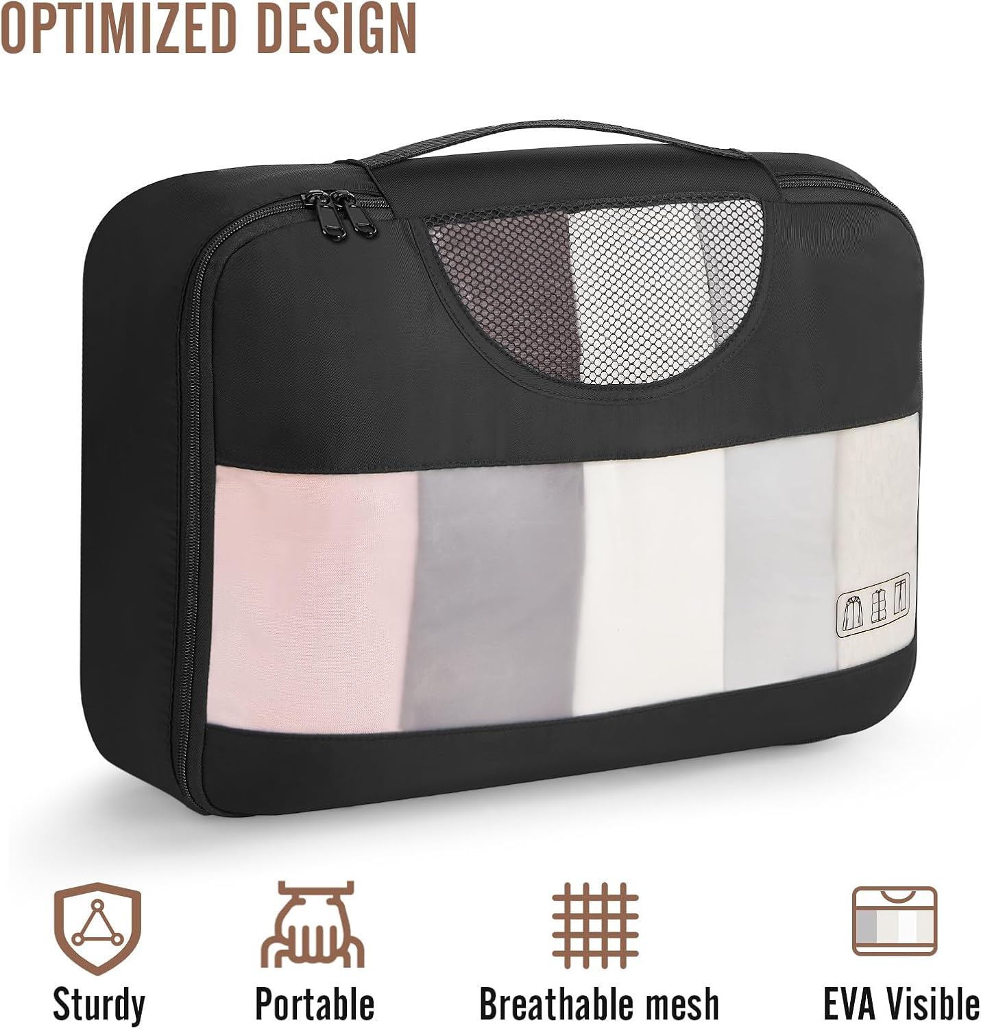 OlarHike 48QT Storage Bins - 3 Pack with 8 Packing Cubes for Organized Travel & Home Storage