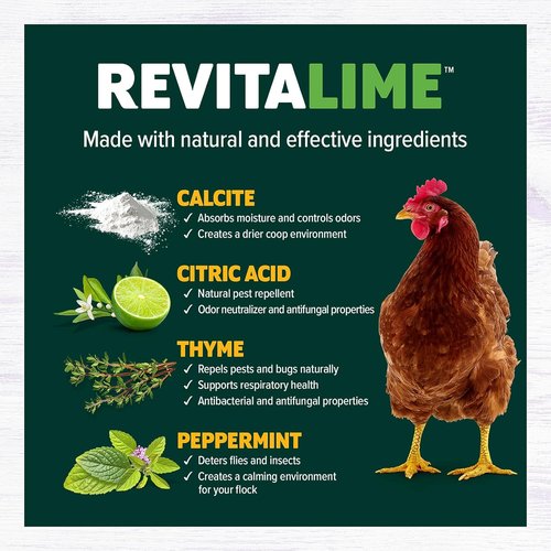 Eaton Pet and Pasture Revitalime - All-Natural Coop Freshener & Pest Eliminator | Reduces Ammonia & Moisture | Safe for Chickens (20 lbs)