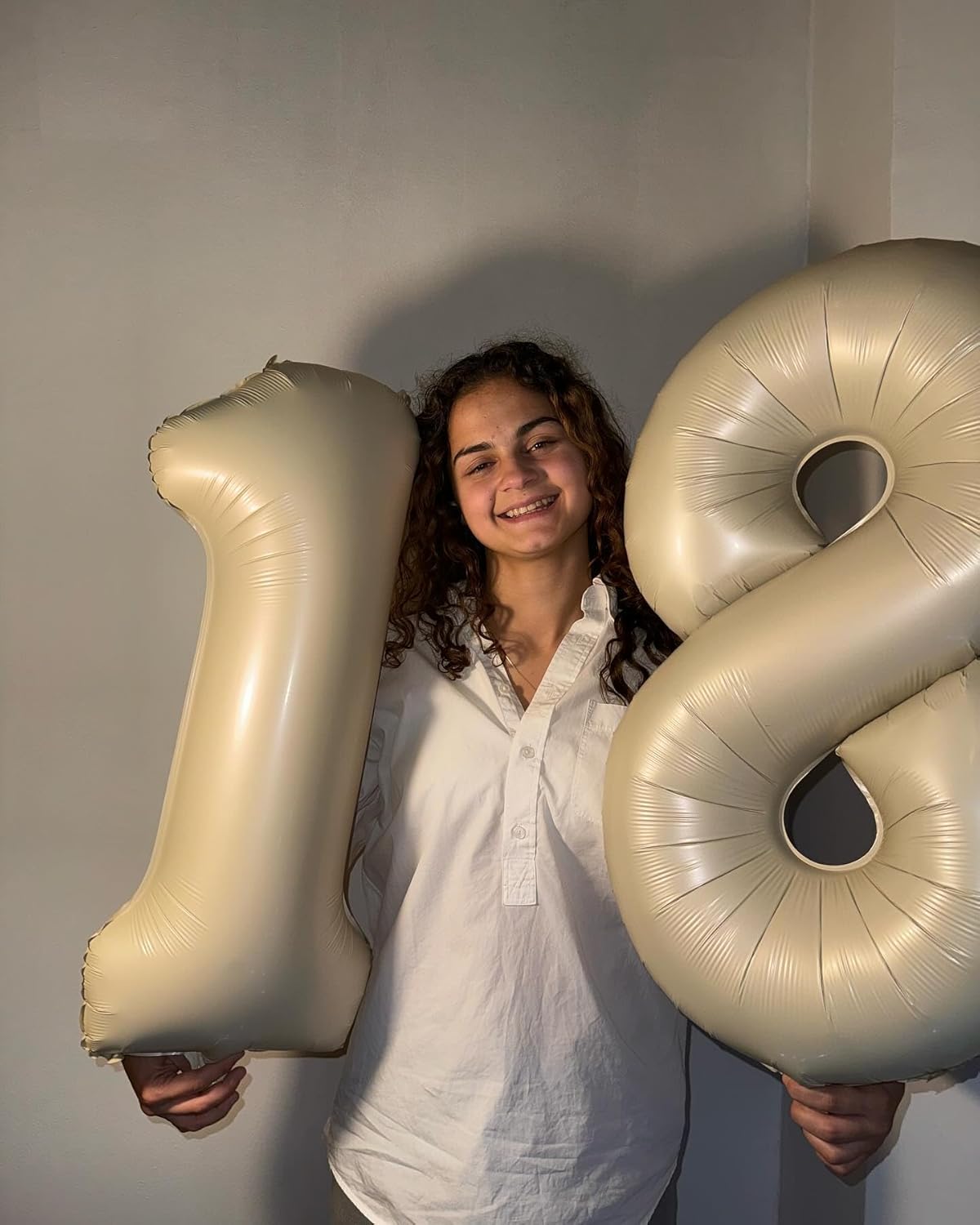 Number 8 Balloon - Cream 40 Inch Birthday Decoration for Boys & Girls | Party Supplies