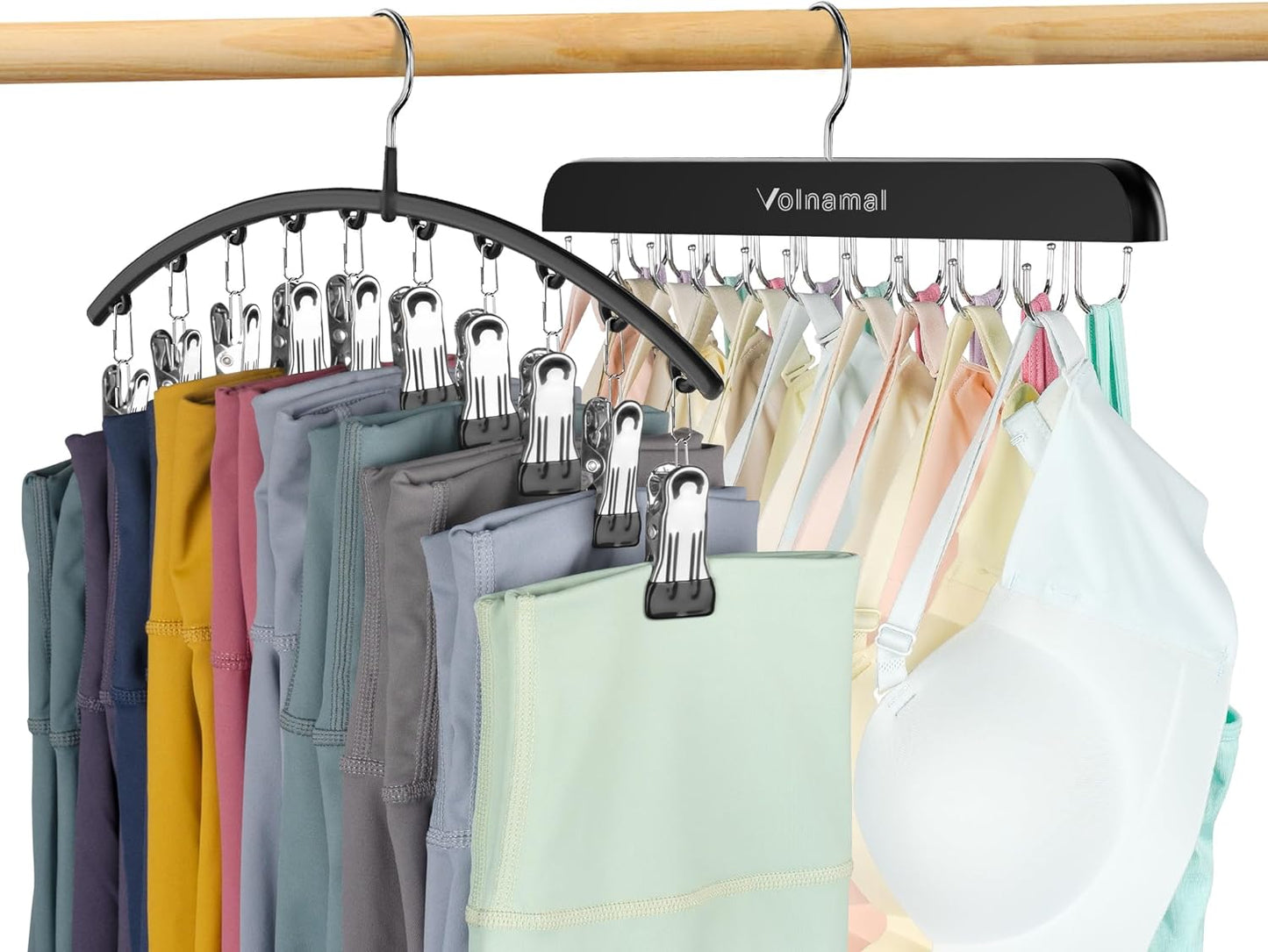 Volnamal Legging Organizer & Bra Hanger - 2-In-1 Space-Saving Design for 30 Leggings & Bras