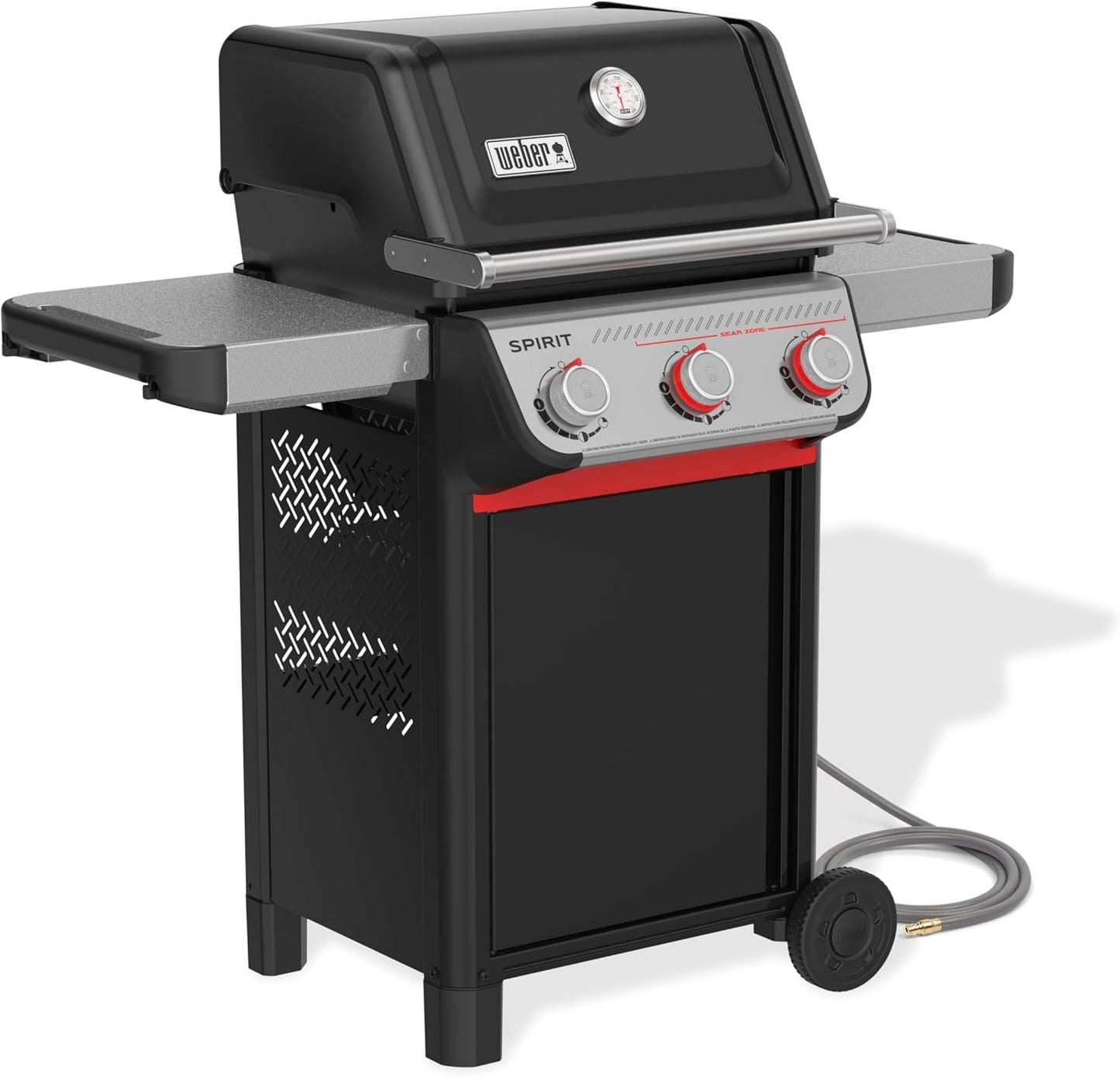 Weber Spirit E-325 Natural Gas Grill - 3 Boost Burners, Black | Porcelain-Enameled Grates & Sear Zone