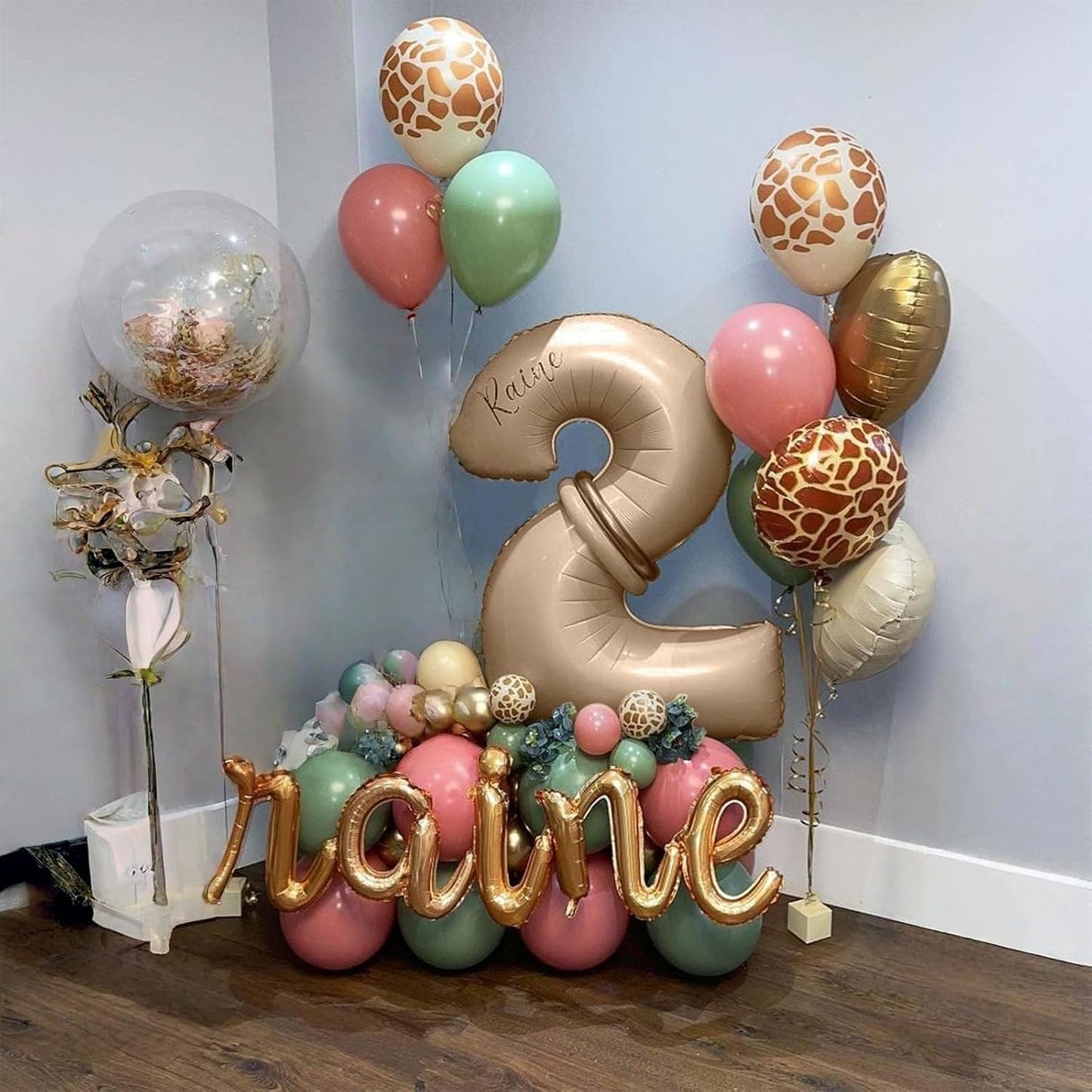 Skiennix Large 40-Inch Tan Number 6 Foil Balloon - Self-Inflating Mylar for Birthday Parties