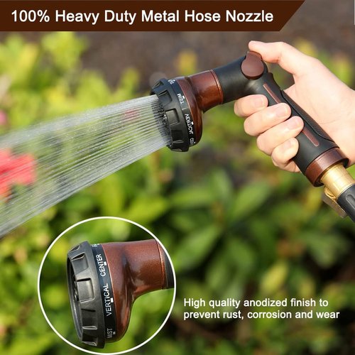 FANHAO Heavy Duty Metal Garden Hose Nozzle - Ergonomic Thumb Control Design