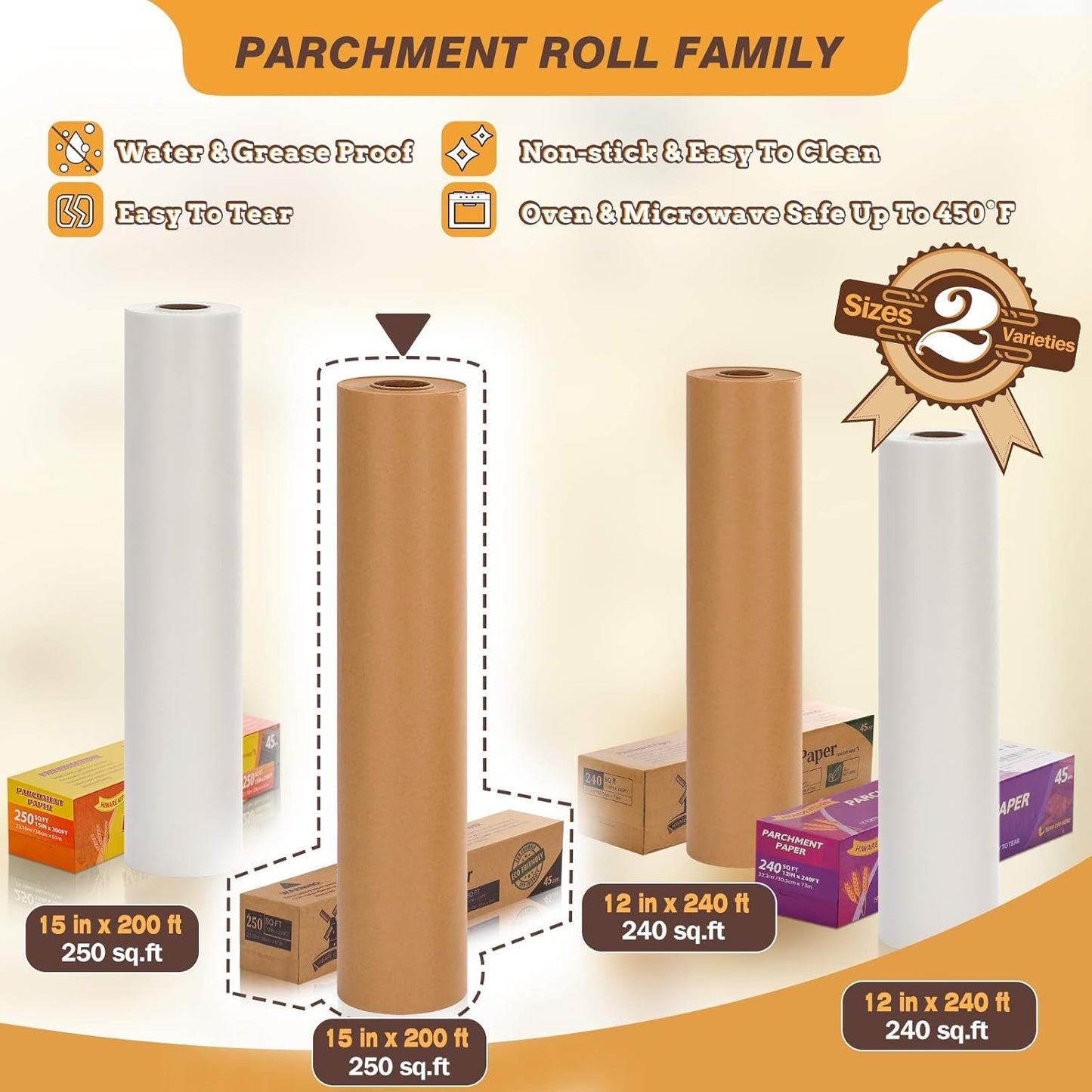 Unbleached Parchment Baking Paper Roll by [Brand Name] - 15 x 200 Ft | Ideal for Baking, Cooking & Grilling