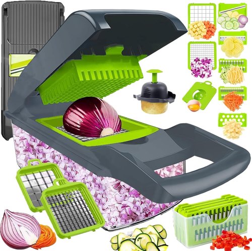 16-in-1 Vegetable Chopper by [Brand Name] - Versatile Mandoline Slicer & Onion Dicer for Effortless Meal Prep