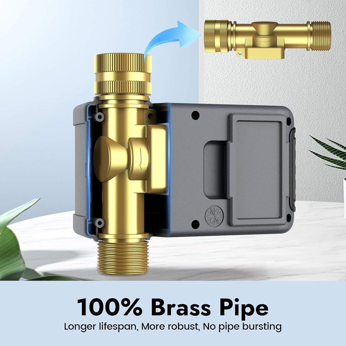 Water Timer - Programmable Sprinkler Controller with 100% Metal Pipe | Auto/Manual/Rain Delay for Garden