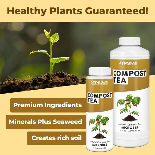 Compost Tea - Liquid Microbial Supplement for Enhanced Nutrient Uptake & Stronger Plants | 8 oz