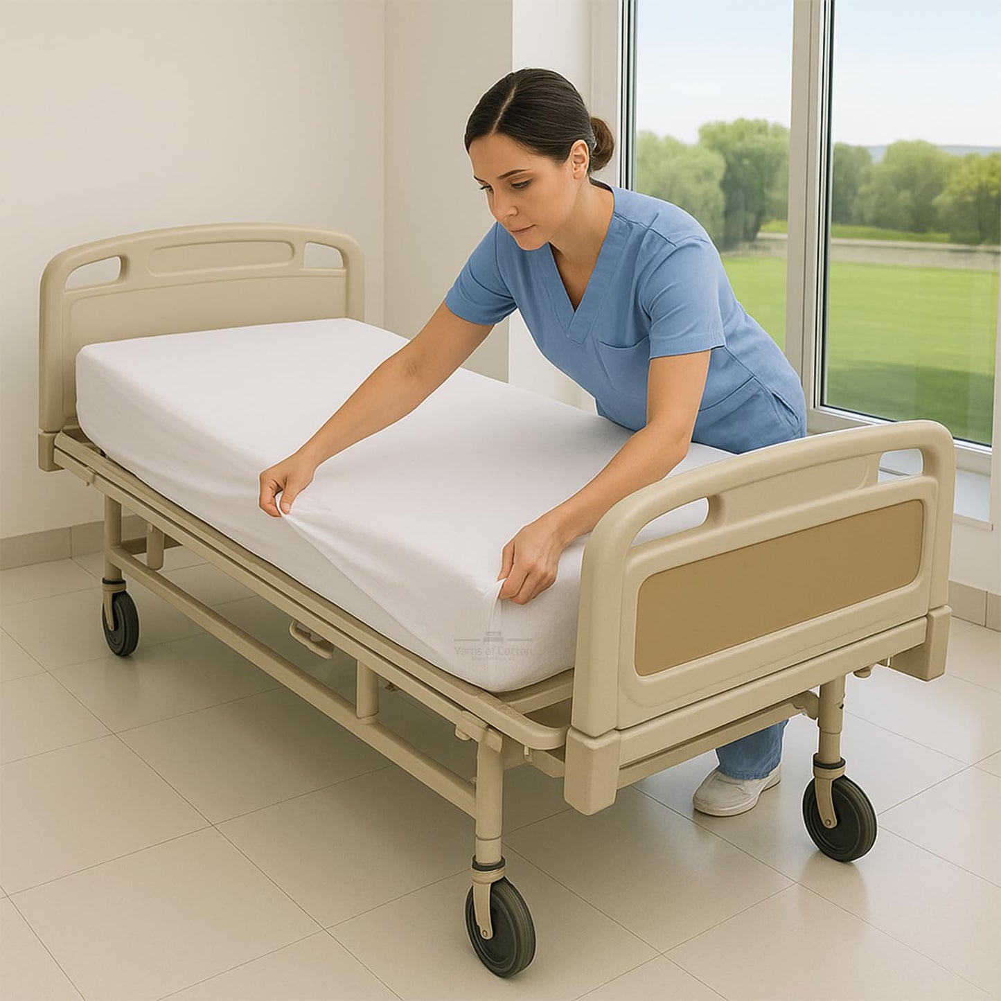 6 Pack Fitted Hospital Bed Sheets - Soft Microfiber Hospital Fitted Sheet - Hospital Bed Fitted Sheets (White, 36" x 80" x 8")