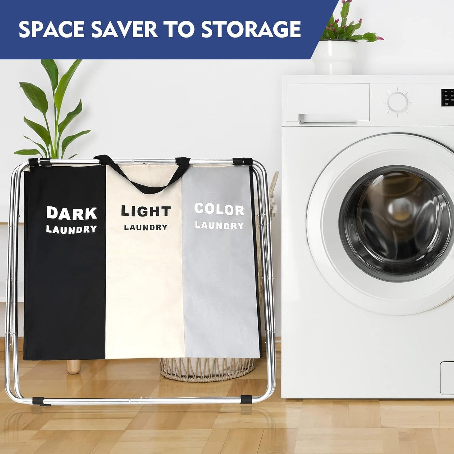 Skiennix 180L Large Laundry Basket - Collapsible Hamper with Handles for Dorm & Family Storage