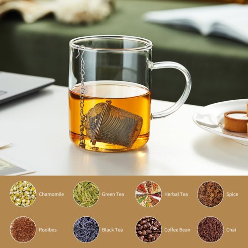 DOPUDO Tea Strainers for Loose Tea, 3pcs Extra Fine Mesh Tea Infuser, 304 Stainless Steel, Loose Leaf Tea Steeper for Black Tea