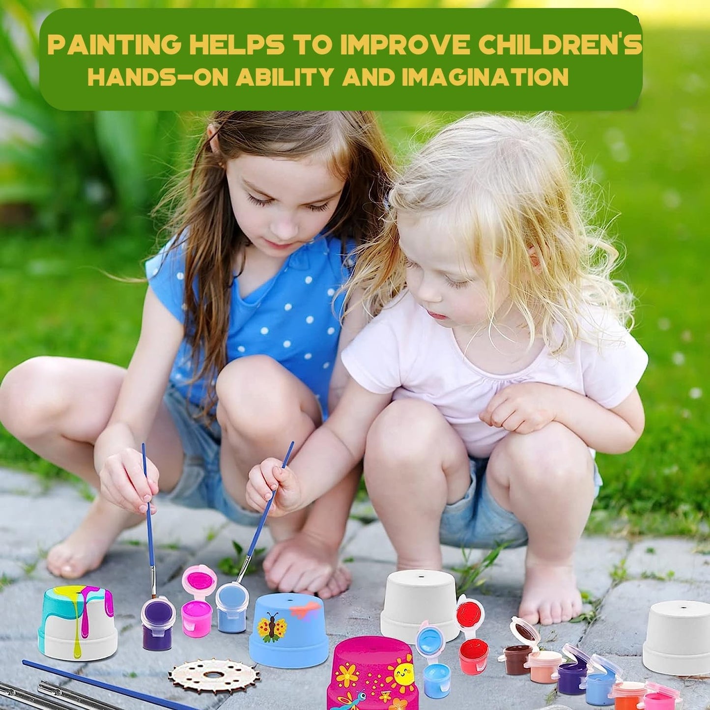 Skiennix Mini Acrylic Paint Set - 145 Pcs Washable Paints with 12 Colors & 5 Trays for Kids & Adults Crafting