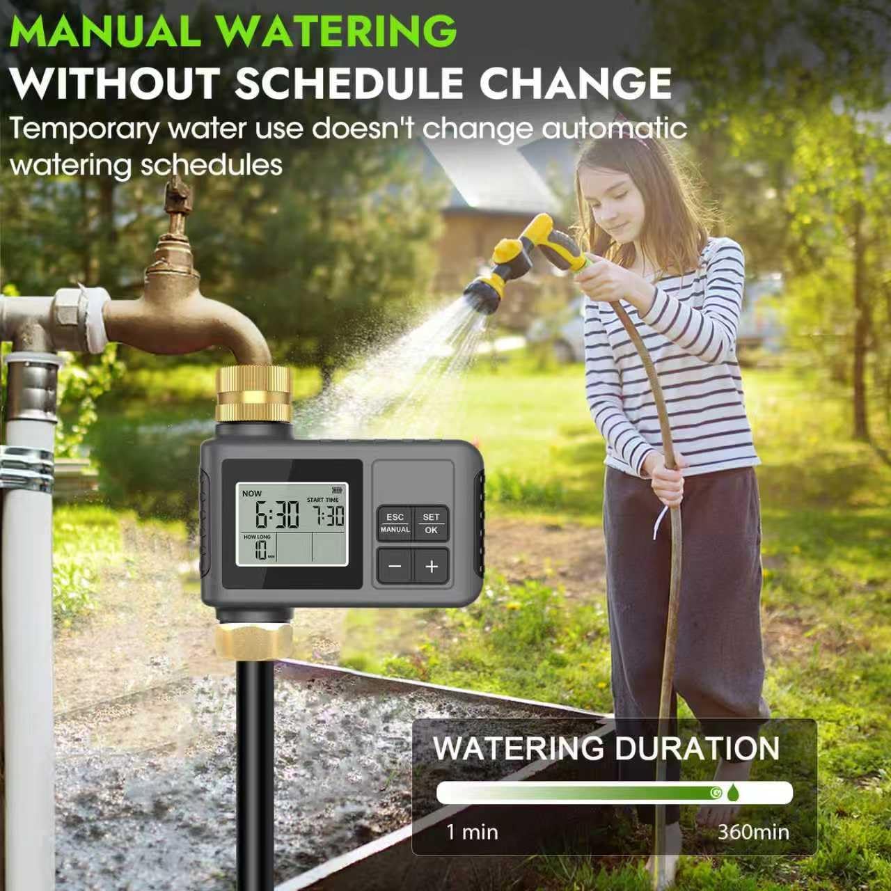 Skiennix 60Ft Drip Irrigation System - Automatic Garden Watering Kit with Smart Timer & Adjustable Nozzles