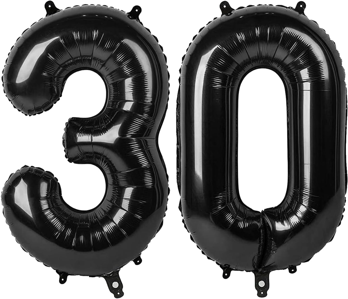 Skiennix 30 Inch Balloon Number - Black Foil 30th Birthday Decoration for Him/Her Celebration