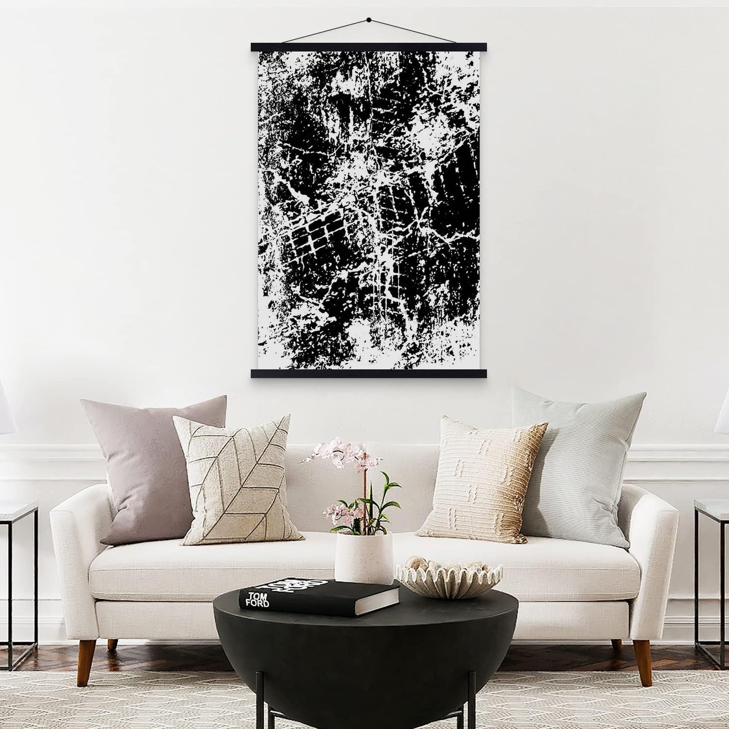 Benjia Magnetic Light Wood Poster Frame Set - 4 Pack for 8x10, 8x12, 8x18 Art Prints | Black