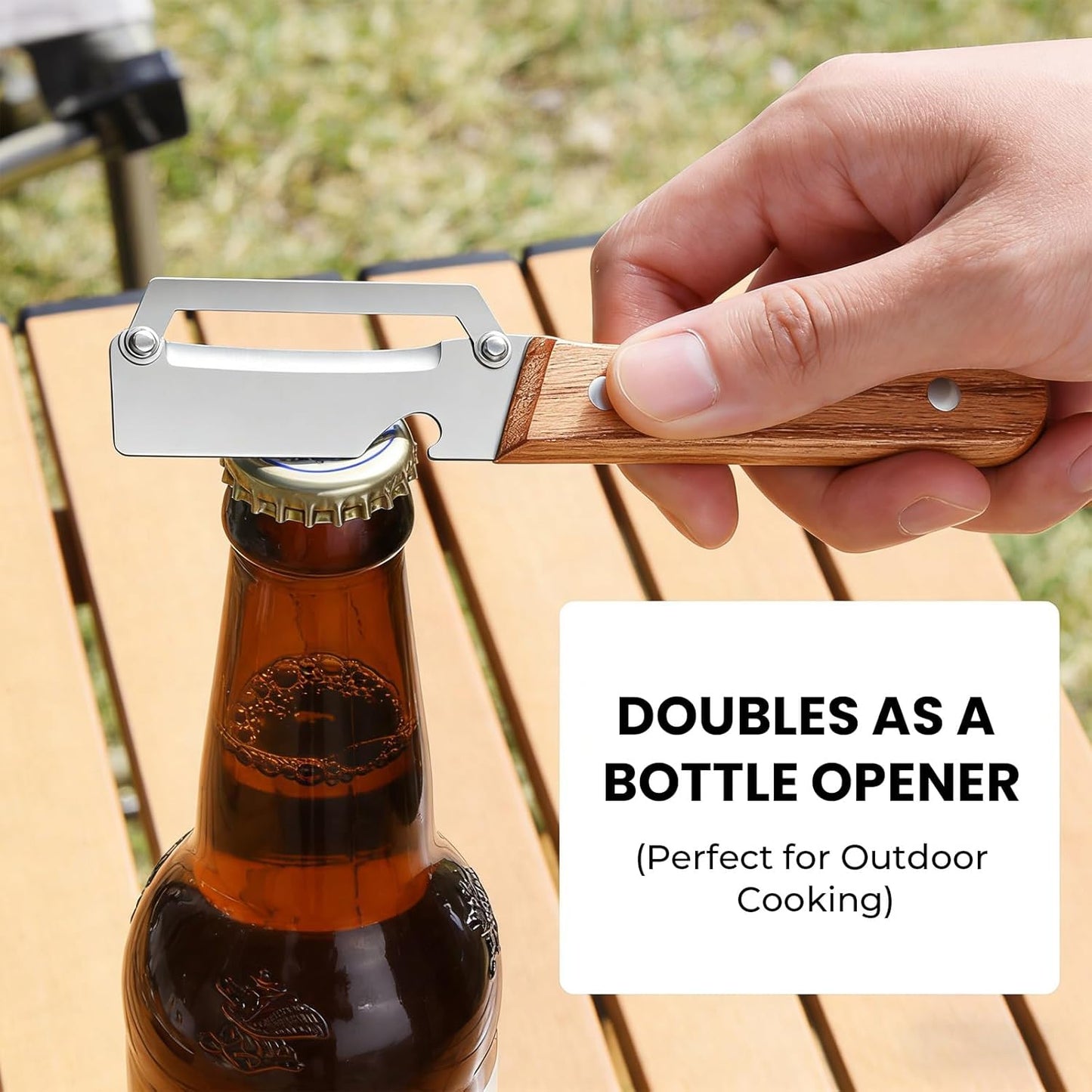 SakerPlus Vegetable Peeler - 2-in-1 Curved Stainless Steel Blade with Wooden Handle | Ideal for Kitchen Prep & Camping