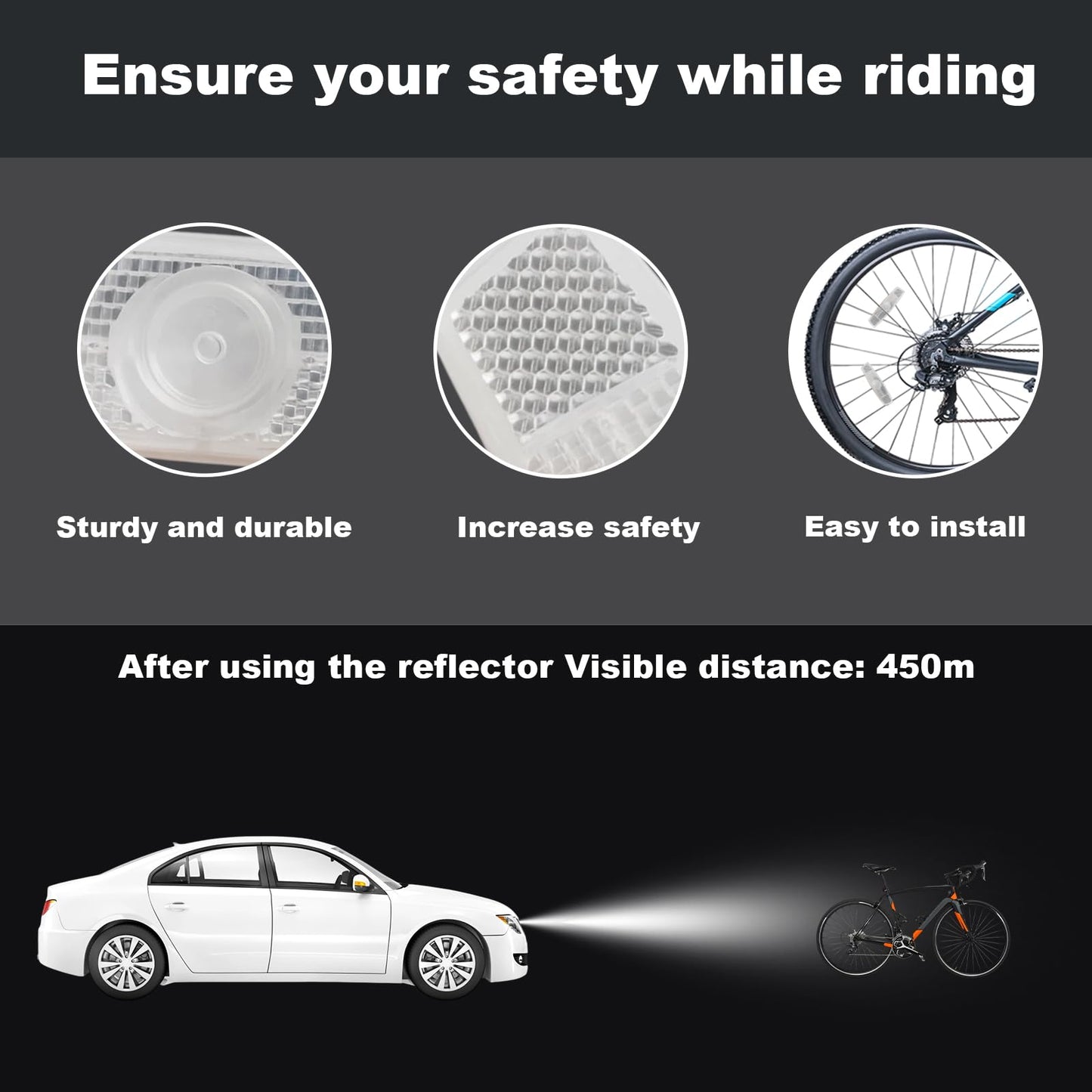 ZHLKHIOP Bike Wheel Reflectors, 8 PCS Bicycle Spoke Reflectors for Enhanced Night Visibility, 11.5 x 2.7 cm Universal Fit Reflectors for Bike Wheels