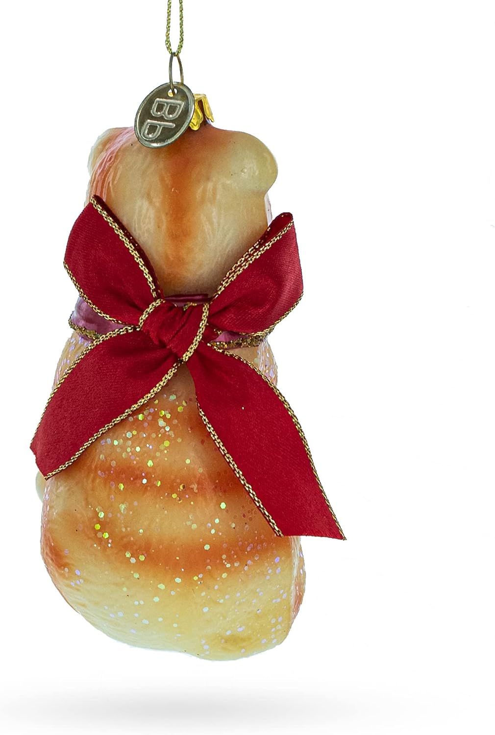 Red Scarf Cat Glass Christmas Ornament - Festive Holiday Decor for Cat Lovers