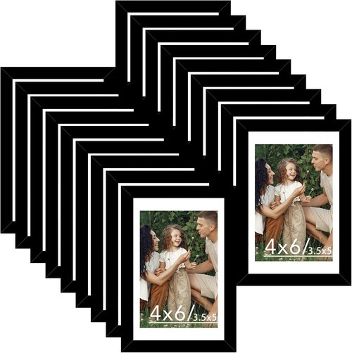 JCJMY 18-Pack Black 4x6 Picture Frames - Stylish Gallery Wall Decor for Hanging & Tabletop Display