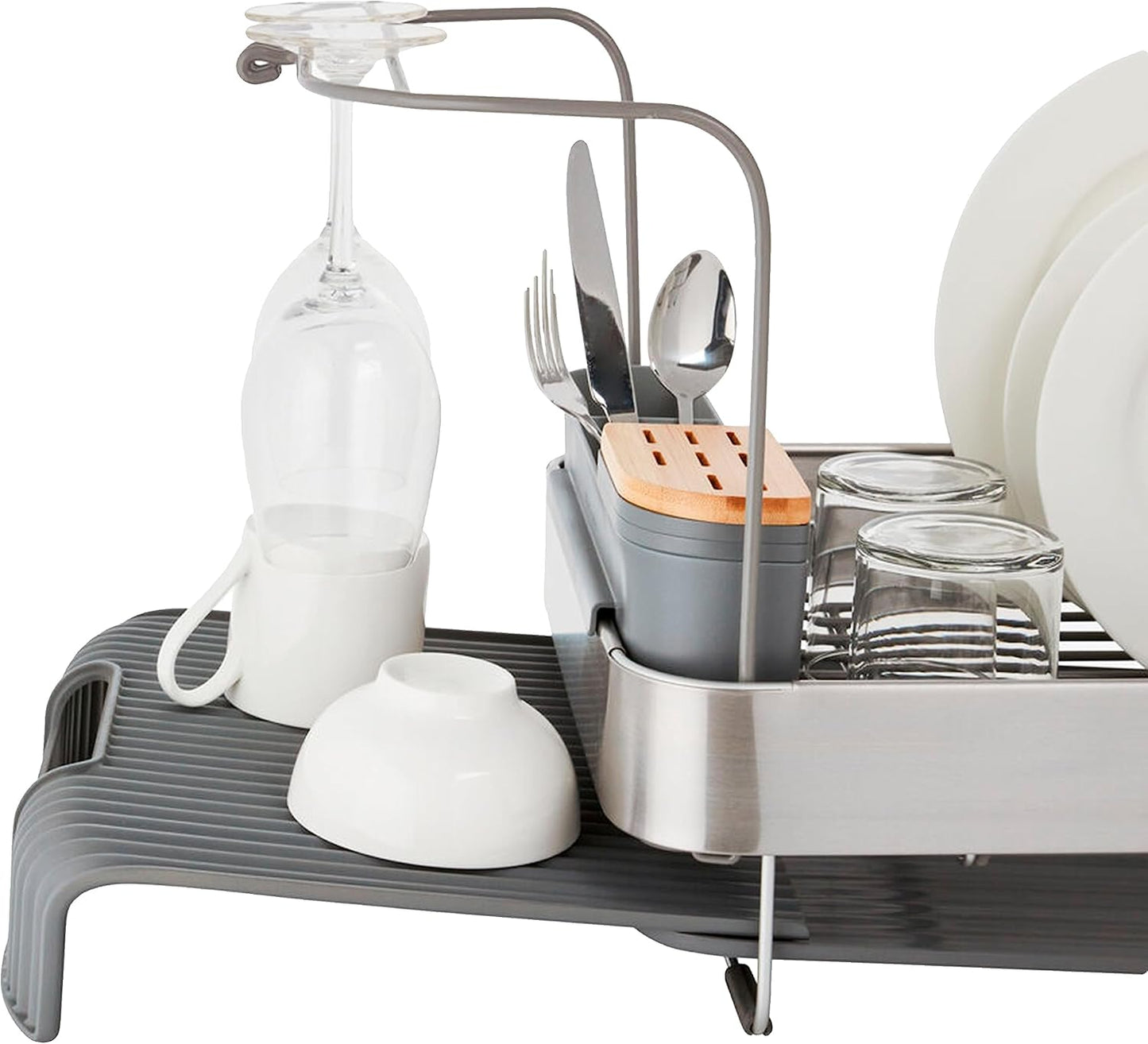 KitchenAid Dish Rack - Expandable, Rust Resistant, Self-Draining Design | 24-Inch, Charcoal Color