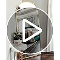 Full Length Arched Floor Mirror 64x21 Inches - White Frame