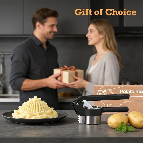 Betso Potato Ricer - Effortless Double-Gear Masher for Perfect Mashed Potatoes | Heavy-Duty & Dishwasher Safe