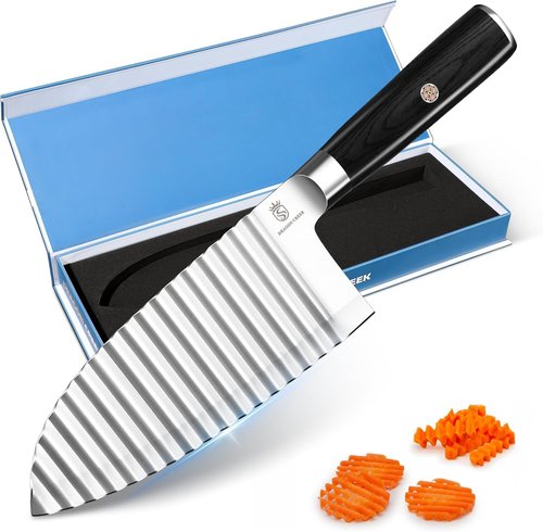 Dragon Creek Crinkle Cutter Knife - Wavy Vegetable & Fruit Slicer | Stainless Steel Design for Fun Cooking