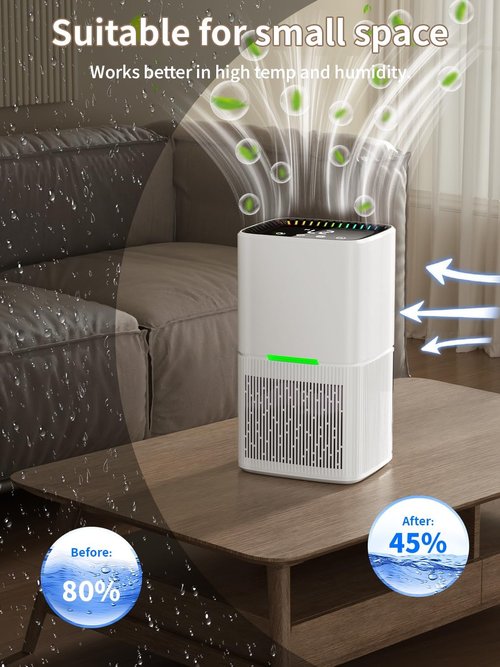 Dehumidifier | Skiennix 60 OZ Water Tank | Quiet Auto Shut Off for Home & Basement | 500 sq. ft.