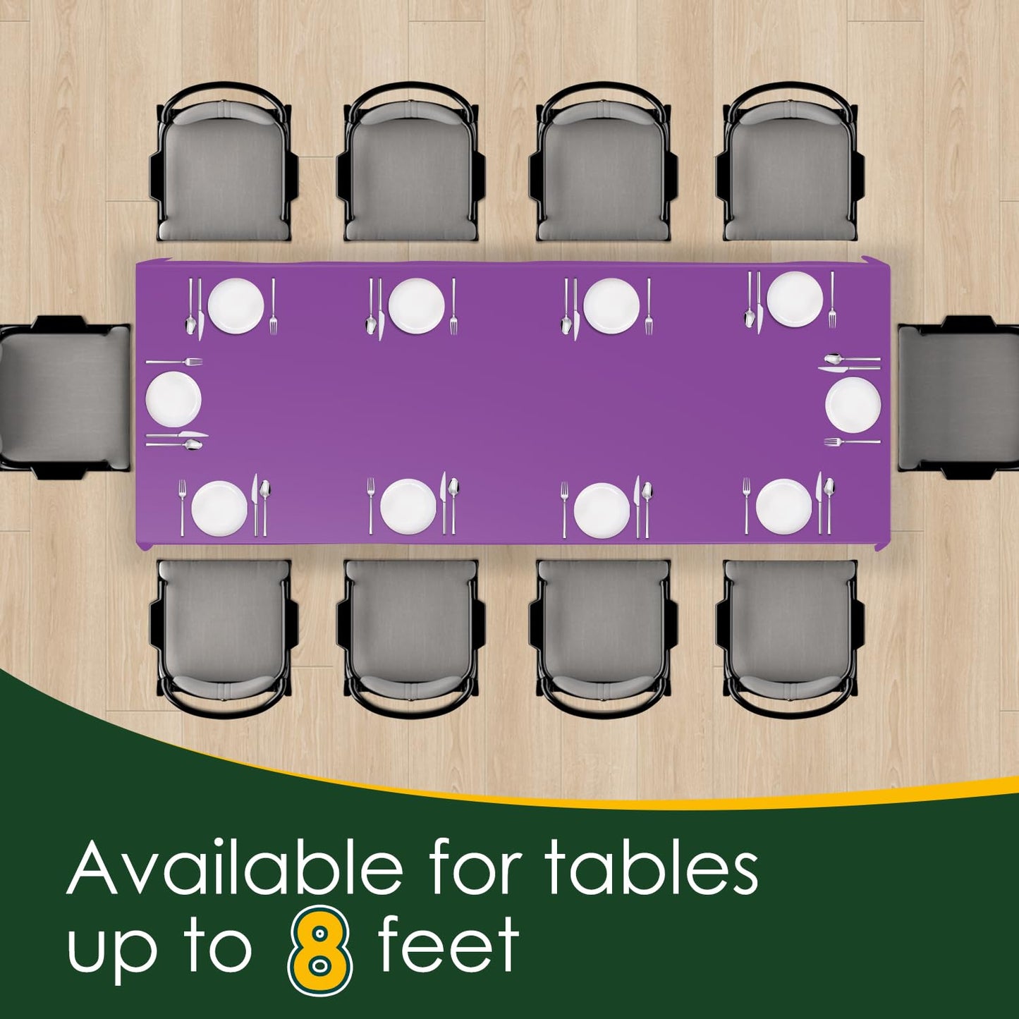 Xnluothsk Purple 5 Pack 54 x 108 Inch Plastic Tablecloth Disposable Tablecloth for Rectangle Table, Party Plastic Table Cloth