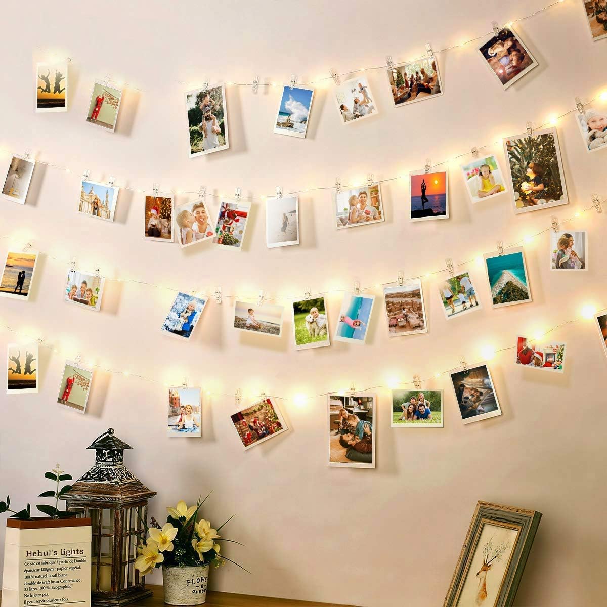 Romote 100 LED Photo Clip String Lights - USB Powered Fairy Lights with 50 Clear Clips for Wedding & Party Decor
