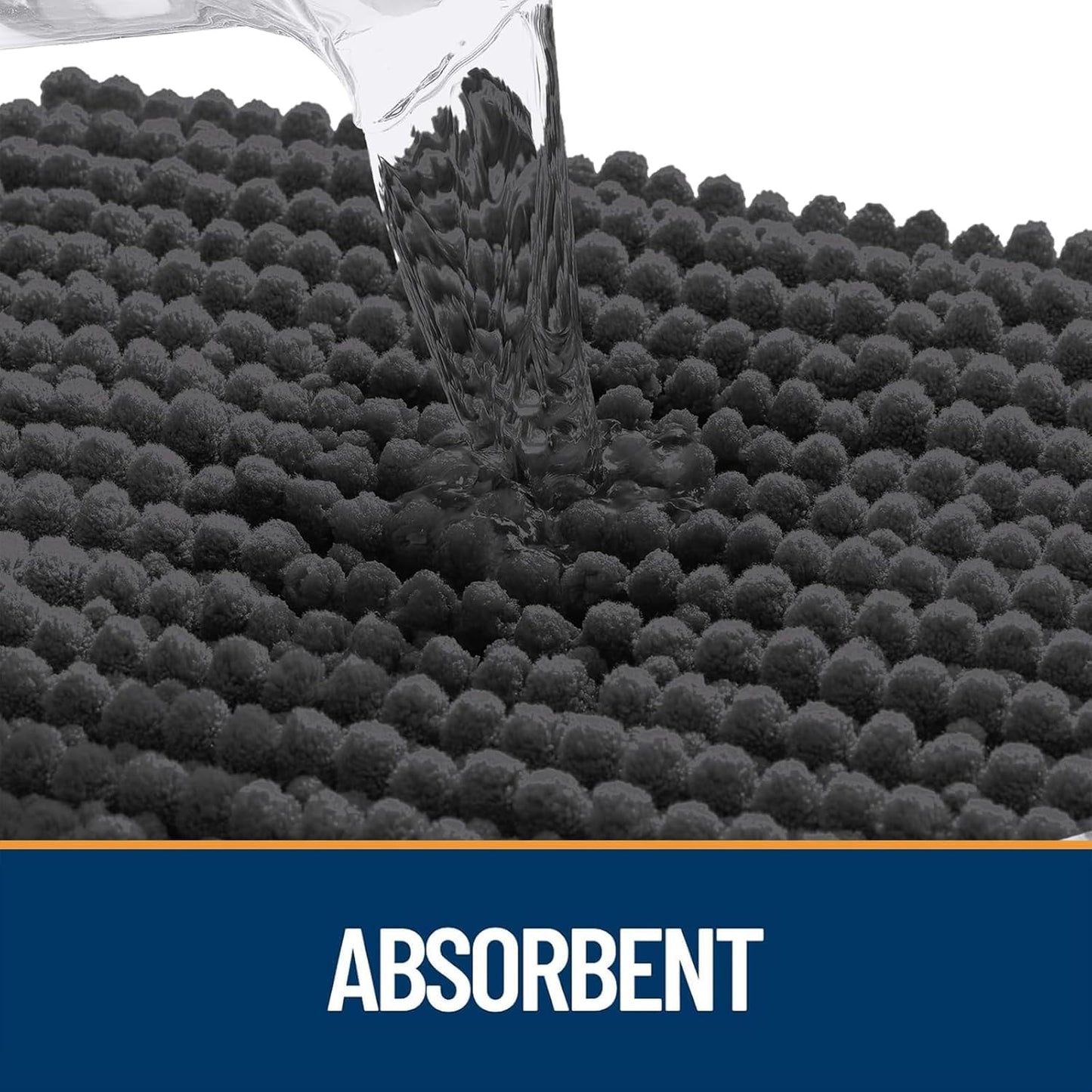 OLANLY Dog Door Mat - Ultra Absorbent Chenille Mud Doormat | Non-Slip & Washable 30x20, Dark Grey