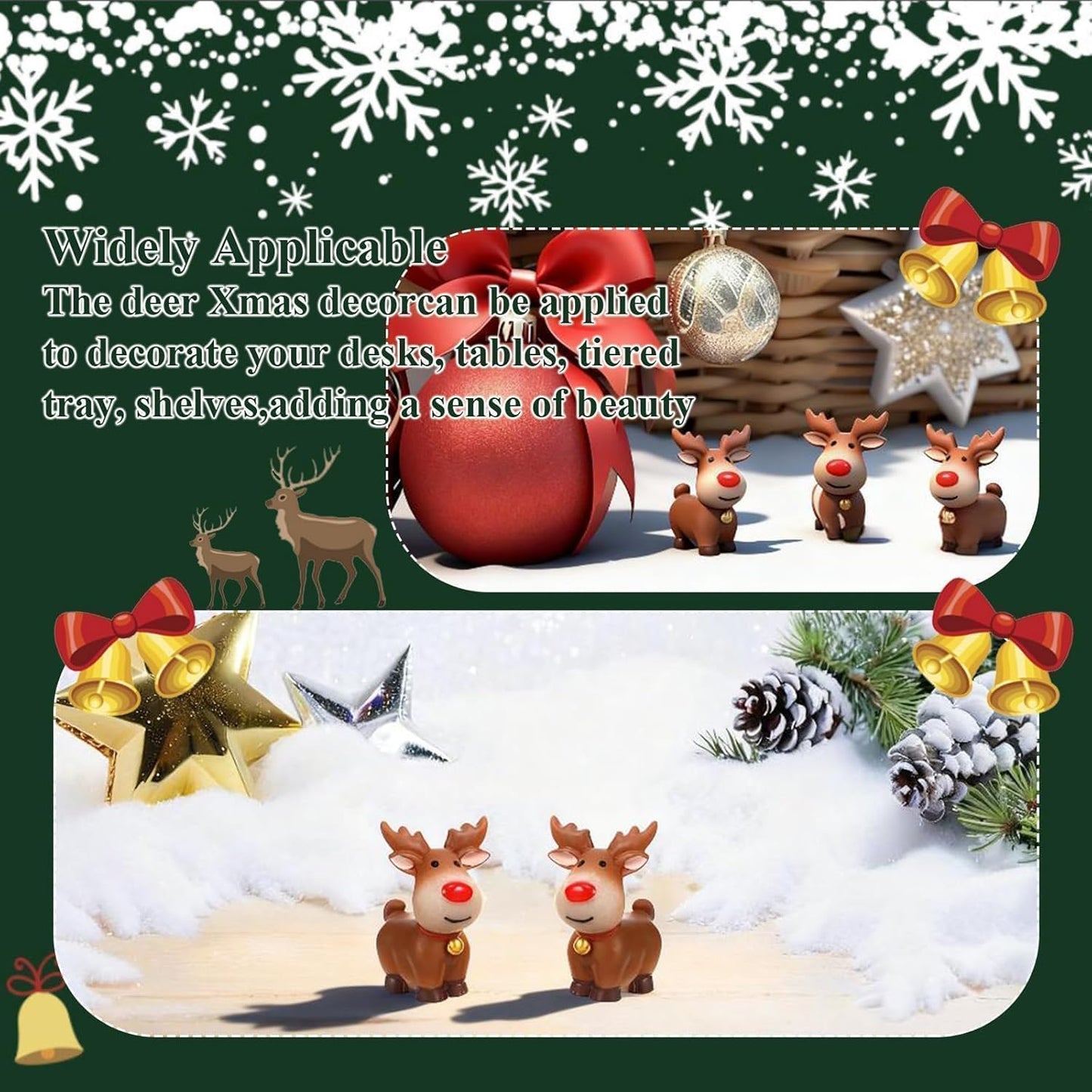 Skiennix Mini Reindeer Figurines - 5pcs Cute Resin Elk Statues for Christmas Crafts | Perfect for DIY Decor