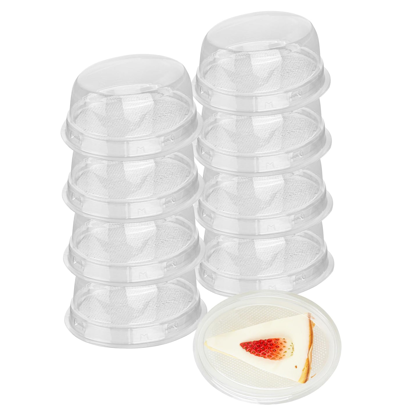 Restaurantware-Thermo Tek 8.5 Ounce Cake Slice Containers, 100 Disposable Individual Pie Slice Containers - With Lids, Oval, Clear Plastic Pie Boxes, For Pastries or Cheesecakes,