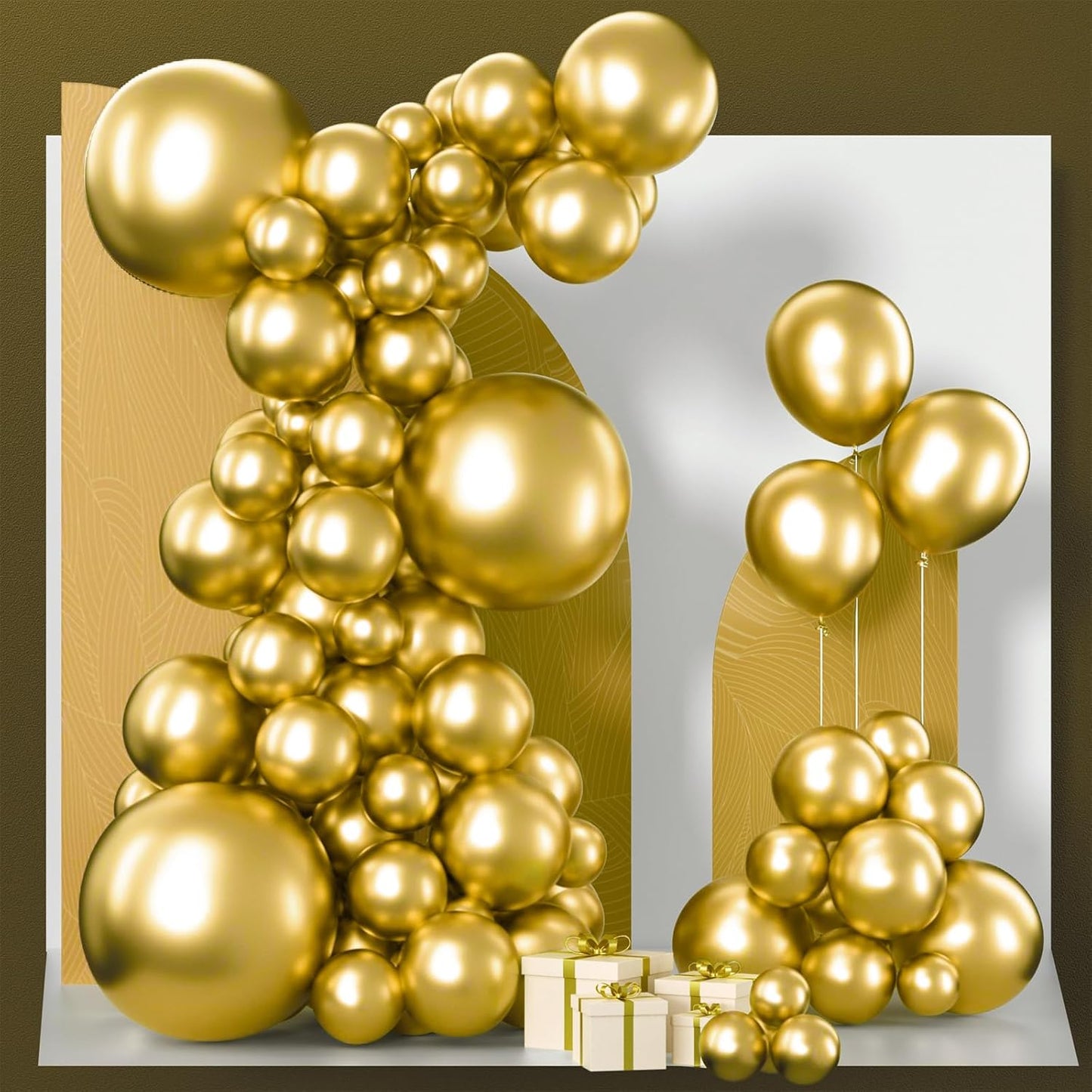 PartyWoo Gold Balloon Arch Kit - 100pcs in 5-18 Inch Sizes for Birthday, Wedding & Baby Shower Decor
