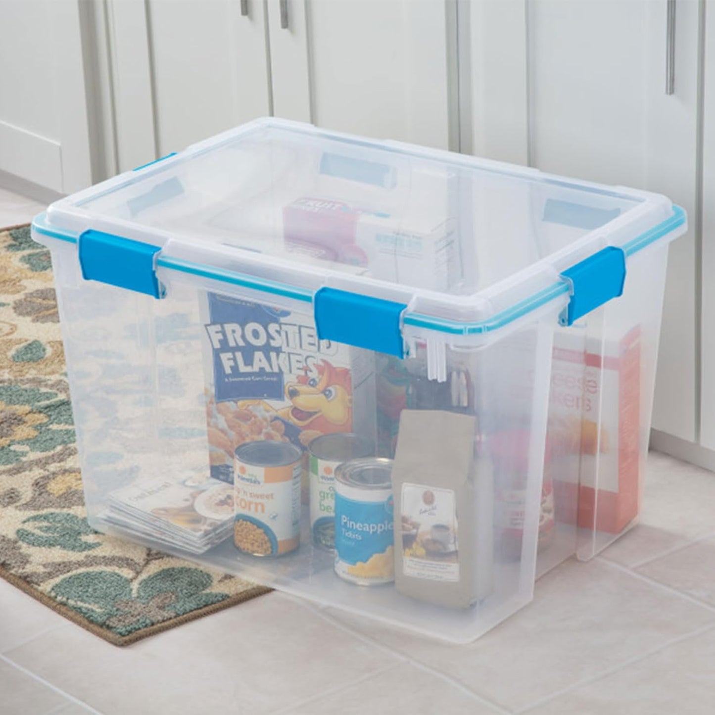 Sterilite 4-Pack Gasket Box | Weather-Resistant 80 Quart Storage Bins with Latching Lids - Heavy-Duty Organizers for Home and Office