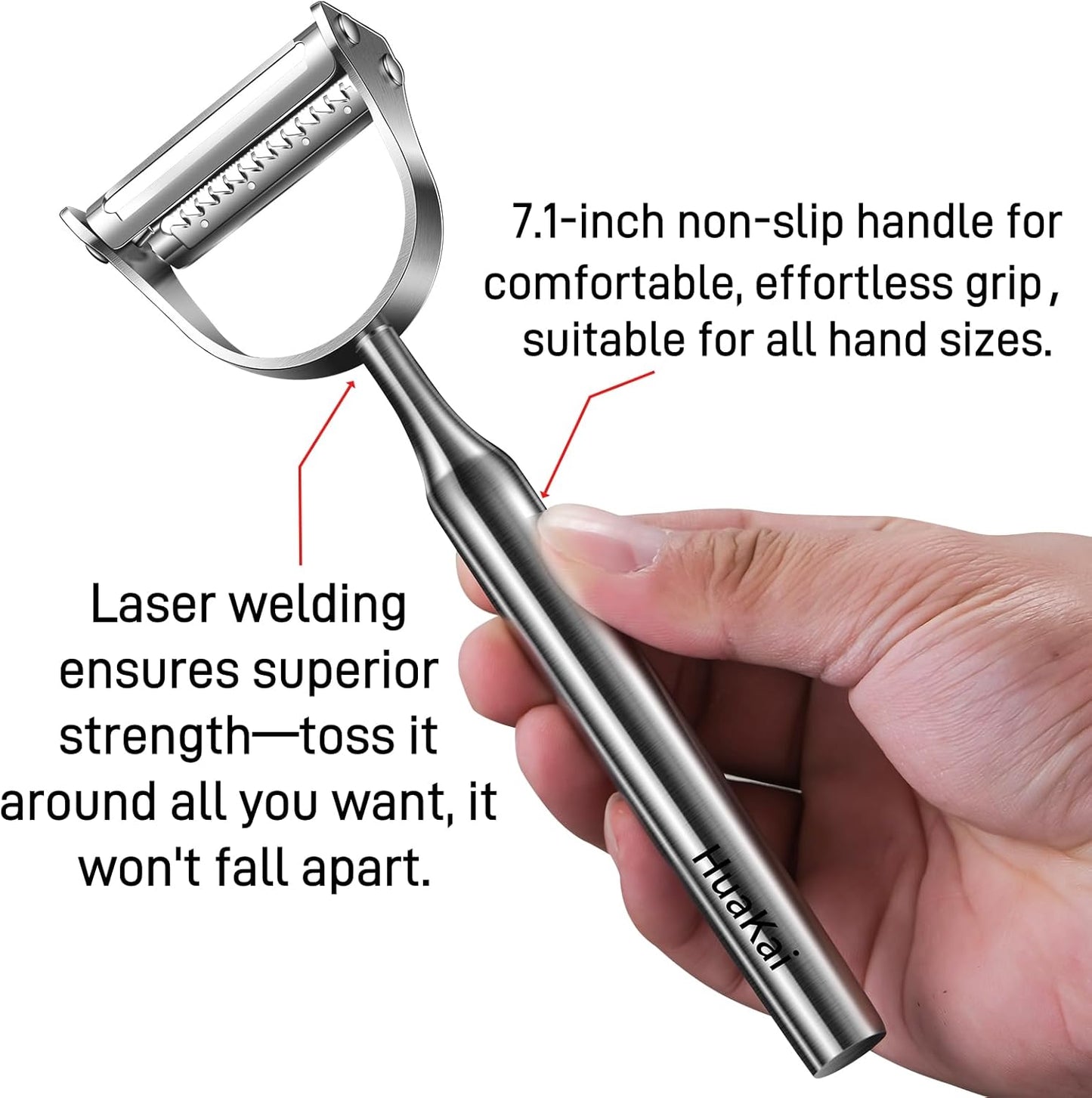 Skiennix Stainless Steel Vegetable Peeler - 2-in-1 Multi-Function Design for Fruits & Veggies | Silver