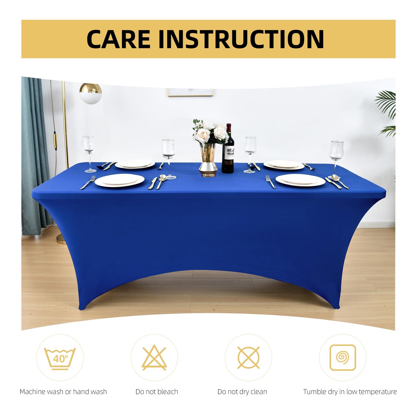 ZarzaaSik 10-Pack 8ft Spandex Table Covers for Rectangle Folding Tables - Washable Elastic Tablecloth - Ultimate Fitted Table Protector for Parties, Trade Shows, Banquet, and Wedding