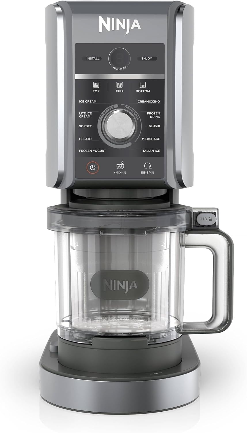 Ninja NC501 CREAMi Deluxe Ice Cream & Frozen Treat Maker - 11-in-1 with 2 XL Pint Containers, Silver