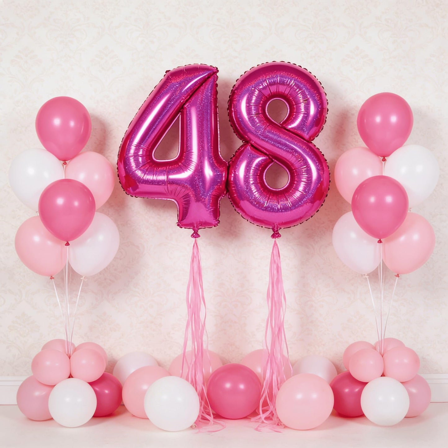 Laser Hot Pink 8 Balloon, Number Balloons 40 Inch, 8th Birthday Decorations for Girls, Birthday Balloons, Laser Hot Pink Party Supplies, Number 8 Balloon