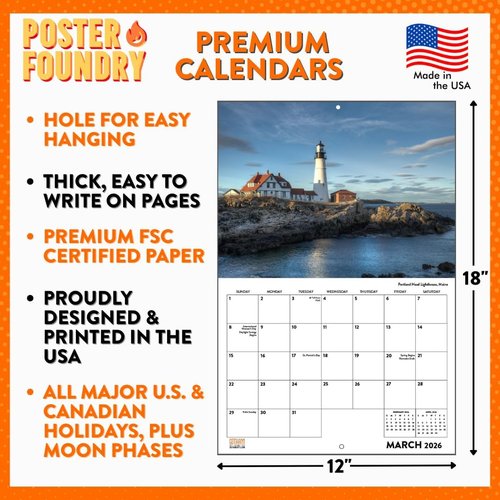 Guam Calendar 2026 Wall - Scenic Monthly Souvenirs | American-Made Gifts for Home Decor