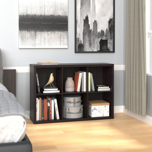 ClosetMaid 6-Cube Storage Shelf Organizer - Easy Assembly Wood Bookshelf in Black Walnut Finish