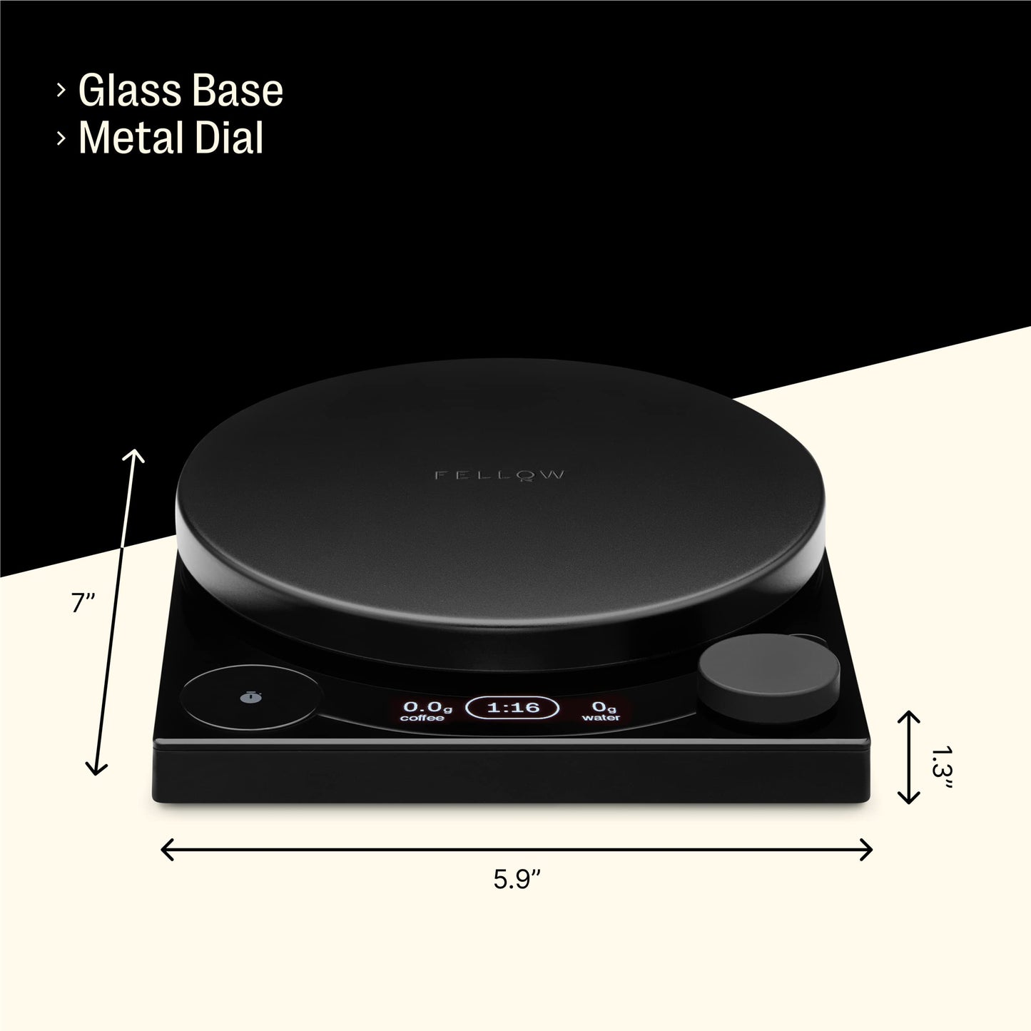Fellow Tally Pro Coffee Scale with Timer – Espresso Scale for Pour Over and Barista Brewing, Brew Assist Mode, 0.1g Accuracy, OLED Display, Rechargeable, Glass Top – Matte Black