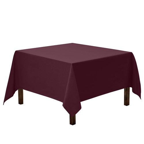 Gee Di Moda Square Tablecloth - 85 x 85 Inch Eggplant Table Cloth for Large Square or Round Tables - Heavy Duty Washable Fabric - for Buffet Table, Holiday Party, Dinner, Wedding & Baby Shower