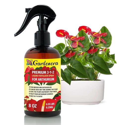 Gardenera Professional Anthurium Spray Fertilizer - 3-1-2 Gentle Blend for Healthy Leaves | 8oz Essential Nutrients