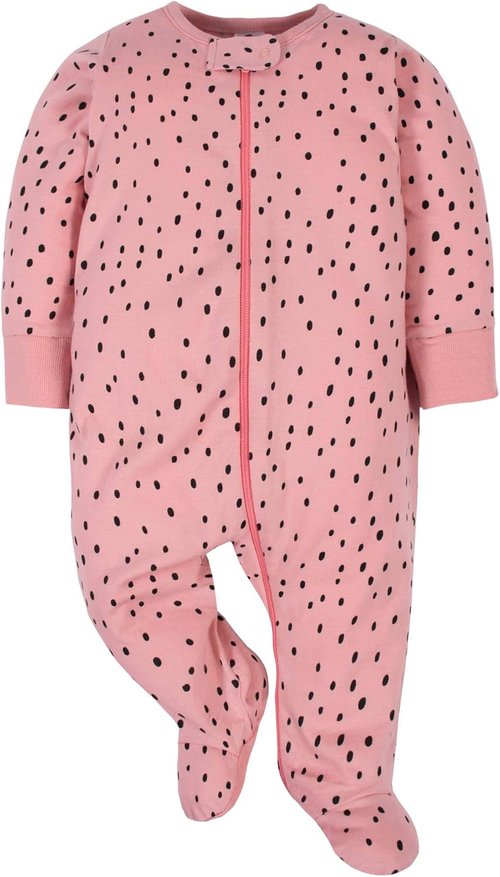 Gerber Baby Girls' 4-Pack Sleep 'N Play Footies - Soft Cotton, Adorable Designs, Sizes 0-24 Months