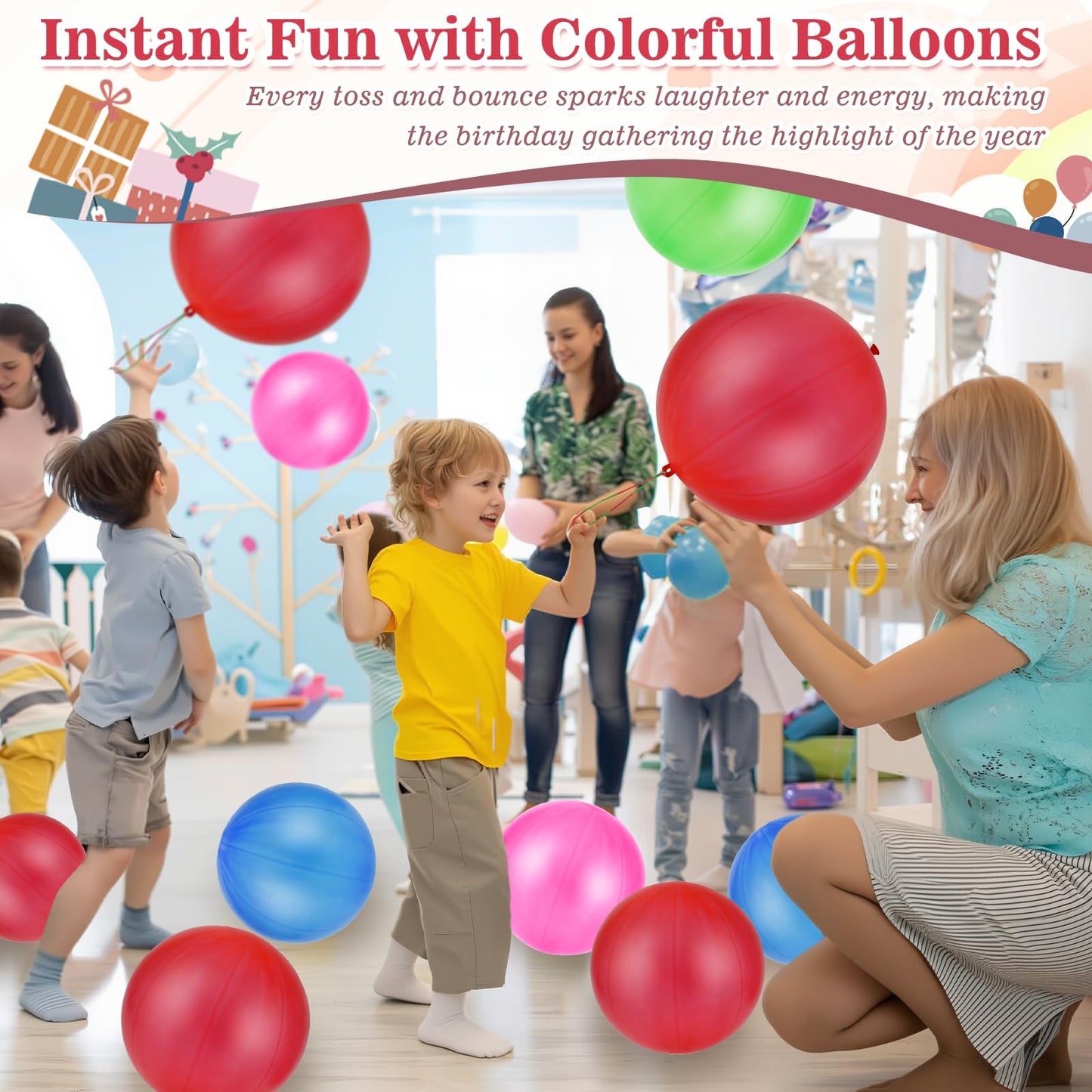 Zealor 100 Pcs Punch Balloons Heavy Duty Punching Balloon Halloween Party Favors with Rubber Band Handle and Air Pump for Birthday Halloween Goodie Bag Stuffer Supply (Red)